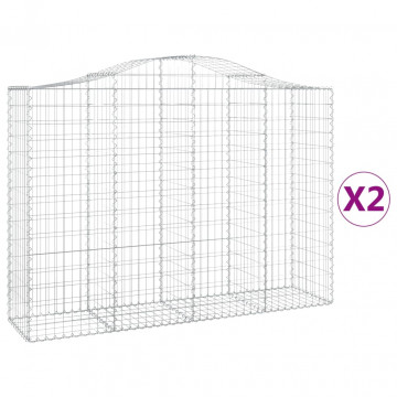 Coșuri gabion arcuite 2 buc, 200x50x140/160 cm, fier galvanizat - Img 2