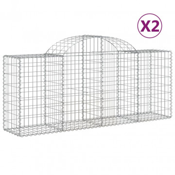 Coșuri gabion arcuite 2 buc, 200x50x80/100 cm, fier galvanizat - Img 2