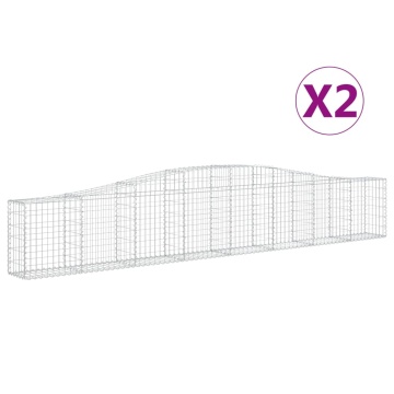 Coșuri gabion arcuite 2 buc, 400x30x60/80 cm, fier galvanizat - Img 2