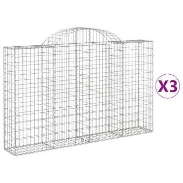 Coșuri gabion arcuite 3 buc, 200x30x120/140 cm, fier galvanizat - Img 2
