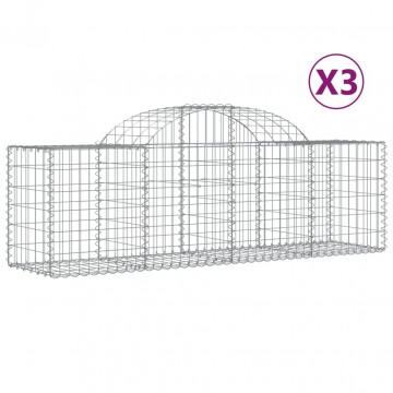 Coșuri gabion arcuite 3 buc, 200x50x60/80 cm, fier galvanizat - Img 2