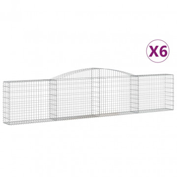 Coșuri gabion arcuite 6 buc, 400x30x80/100 cm, fier galvanizat - Img 2