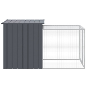 Coteț de pui cu incintă antracit 110x201x110 cm oțel galvanizat - Img 4