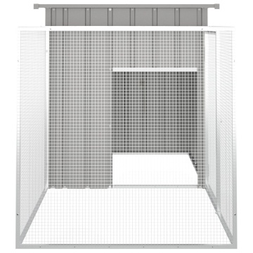Coteț pentru păsări, gri, 200x91x100 cm, oțel galvanizat - Img 4