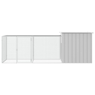 Coteț pentru păsări, gri, 300x91x100 cm, oțel galvanizat - Img 3