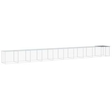 Coteț pui cu acoperiș gri deschis 1003x98x90 cm oțel galvanizat - Img 2
