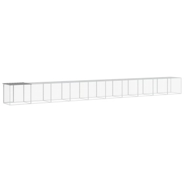 Coteț pui cu acoperiș gri deschis 1003x98x90 cm oțel galvanizat - Img 8