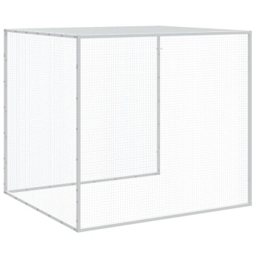 Coteț pui cu acoperiș gri deschis 803x98x90 cm oțel galvanizat - Img 7
