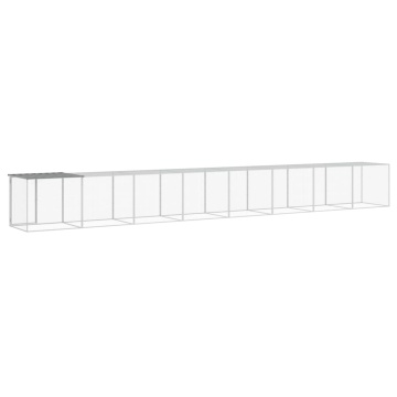 Coteț pui cu acoperiș gri deschis 803x98x90 cm oțel galvanizat - Img 8