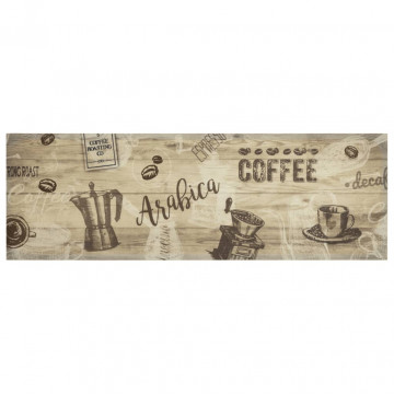 Covor de bucătărie lavabil Coffee, maro, 60x180 cm, catifea - Img 2