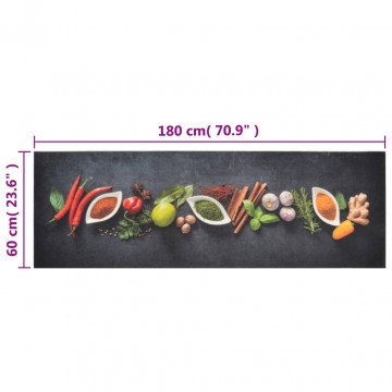 Covor de bucătărie lavabil Spices, 60x180cm, catifea - Img 5