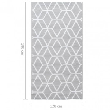 Covor de exterior, gri, 120x180 cm, PP - Img 6
