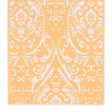 Covor de exterior, portocaliu/alb, 160x230 cm, PP - Img 4