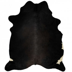 Covor din piele de vacă naturală, negru, 150 x 170 cm - Img 5