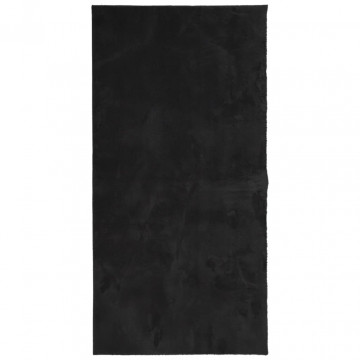 Covor HUARTE, fir scurt, moale și lavabil, negru, 100x200 cm - Img 2
