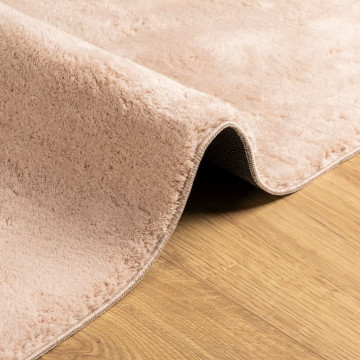 Covor HUARTE, fir scurt, moale și lavabil, roz pudră, 60x110 cm - Img 5