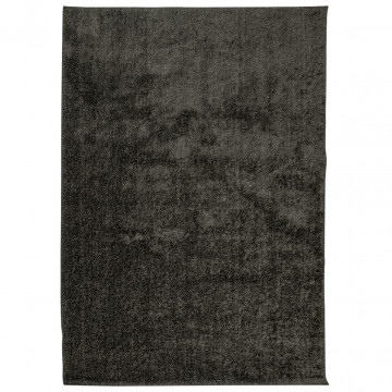 Covor ISTAN, cu fire înalte, aspect lucios, antracit, 120x170cm - Img 2