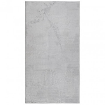 Covor "IZA" aspect scandinav, cu fire scurte, gri, 80x150 cm - Img 2