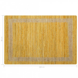 Covor manual, galben, 120 x 180 cm, iută - Img 5