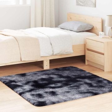 Covor shaggy cu pom înalt, NAVARRA, gri închis, 120x120 cm - Img 1