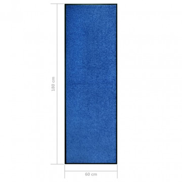 Covoraș de ușă lavabil, albastru, 60 x 180 cm - Img 5