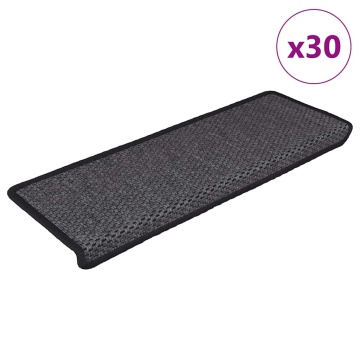Covorașe autoadezive scări 30 buc antracit 65x21x4 aspect sisal - Img 1