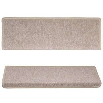 Covorașe de trepte de scară, 15 buc., gri taupe, 65x21x4 cm - Img 4