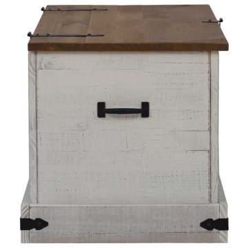 Cufă de depozitare HALDEN alb 91x48x47 cm lemn masiv de pin - Img 4