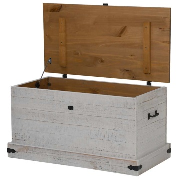 Cufă de depozitare HALDEN alb 91x48x47 cm lemn masiv de pin - Img 5