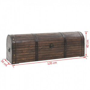 Cufăr de depozitare, lemn masiv, stil vintage 120 x 30 x 40 cm - Img 8