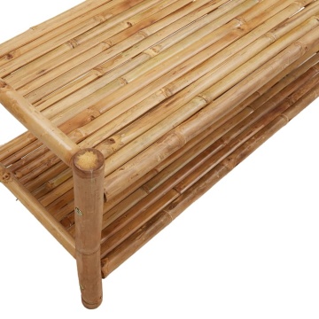 Cuier pentru haine cu rafturi, 103x40x183 cm, bambus - Img 7
