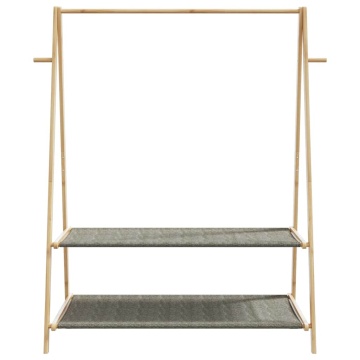 Cuier pentru haine cu rafturi, 132x45,5x150,5 cm, bambus - Img 4