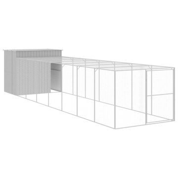 Cușcă de câine & țarc gri deschis 214x865x181cm oțel galvanizat - Img 2