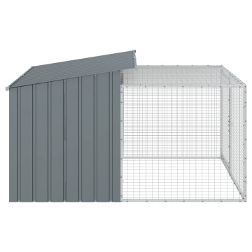 Cușcă de câini cu țarc, antracit 153x194x110 cm oțel galvanizat - Img 6