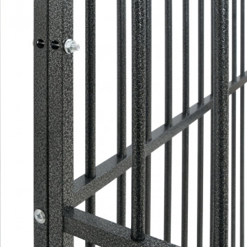 Cușcă pentru câini cu roți, negru, oțel galvanizat - Img 7