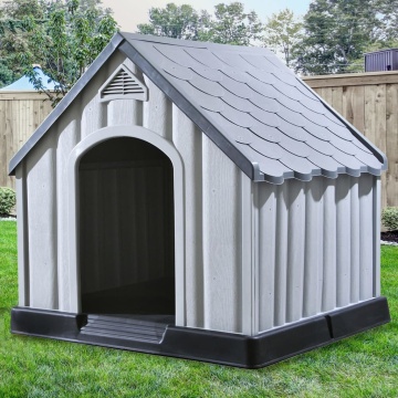 Cușcă pentru câini, gri, 92x87x91 cm, plastic - Img 3