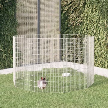 Cușcă pentru iepuri, 10 panouri, 54x100 cm, fier galvanizat - Img 1