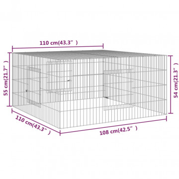 Cușcă pentru iepuri, 110x110x55 cm, fier galvanizat - Img 6