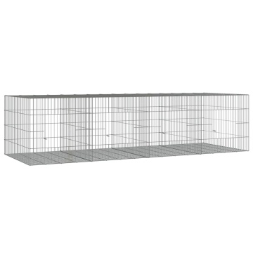 Cușcă pentru iepuri, 4 panouri, 217x79x54 cm, fier galvanizat - Img 2