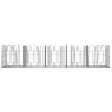 Cușcă pentru iepuri, 5 panouri, 217x79x54 cm, fier galvanizat - Img 3