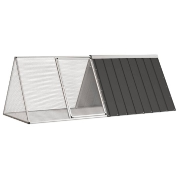 Cușcă pentru iepuri antracit 201,5x80,5x71 cm oțel galvanizat - Img 1