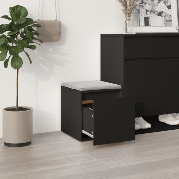 Cutie cu sertar, negru, 40,5x40x40 cm, lemn compozit - Img 3