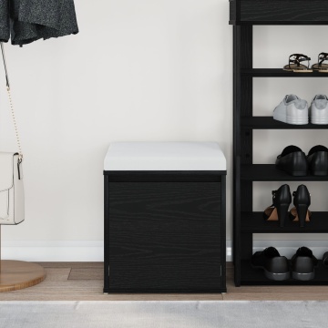 Cutie cu Sertar Negru Stejar 40,5x40x40 cm Lemn Prelucrat - Img 3