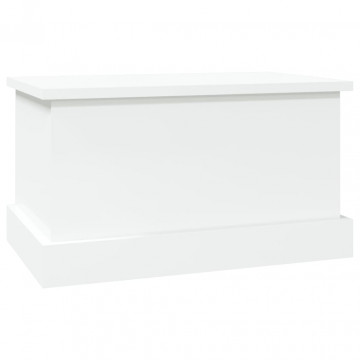 Cutie de depozitare, alb extralucios 50x30x28 cm lemn prelucrat - Img 8