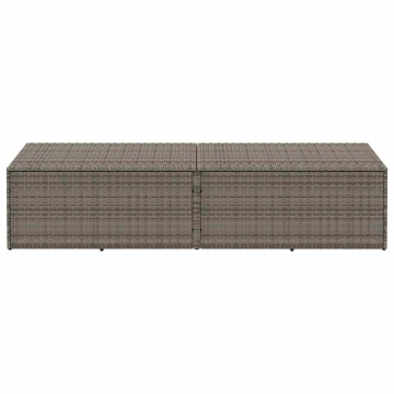 Cutie de depozitare de grădină gri 220x50x58 cm Poly Ratan - Img 3