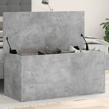 Cutie de depozitare, gri beton, 100x42x46 cm, lemn prelucrat - Img 1