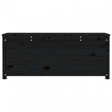 Cutie de depozitare, negru, 110x50x45,5 cm, lemn masiv de pin - Img 6