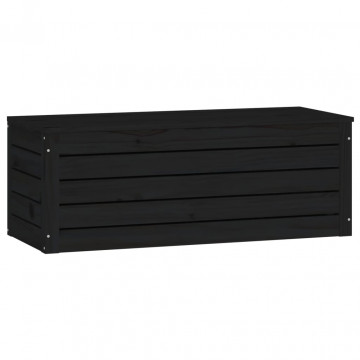 Cutie de depozitare, negru, 89x36,5x33 cm, lemn masiv de pin - Img 8