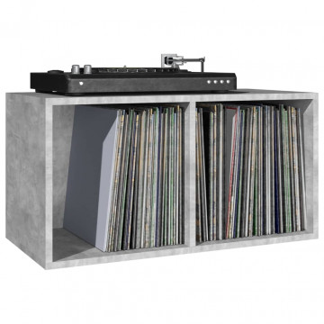 Cutie de depozitare viniluri, gri, 71x34x36 cm, lemn compozit - Img 8