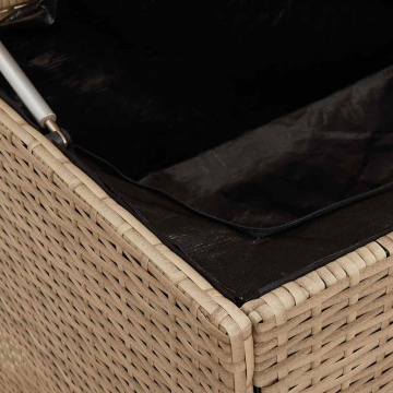 Cutie de perne de exterior Bej 100x55x55,5 cm Poly Rattan - Img 7